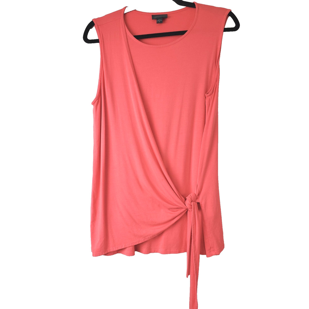 J Jill Wearever Collection Womens Large Top WRAP Front Stretch‎ Coral Stretch
